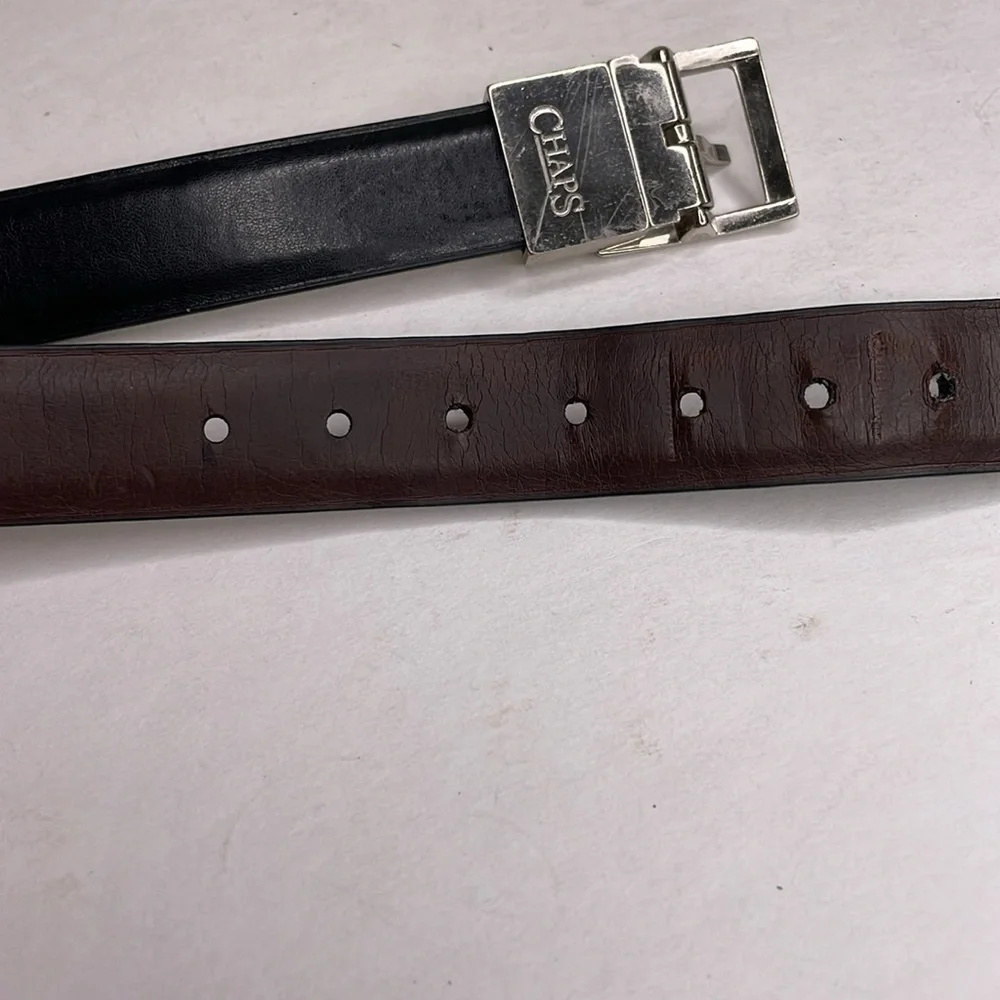 CHAPS Belt Brown Vegan Leather silver Buckle Boy’s XS 19-24
